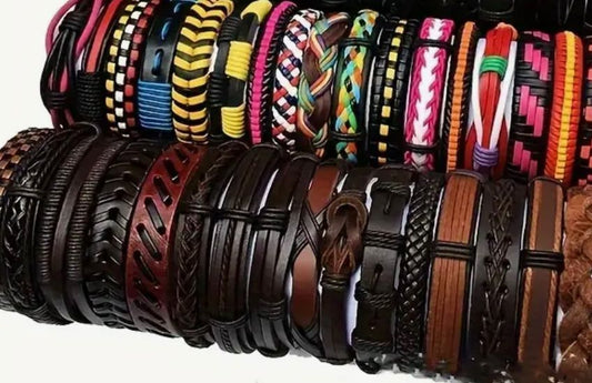 Pulseras de Cuero y Tela